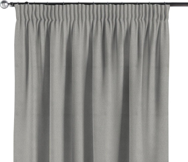 Комплект штор на тесьме «Карандаш», ткань блэкаут с блеском тёмно-серый