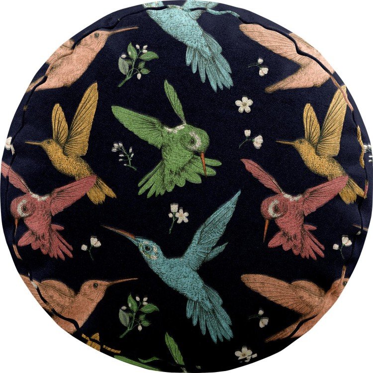 Подушка круглая Cortin «Птицы и цветы»
