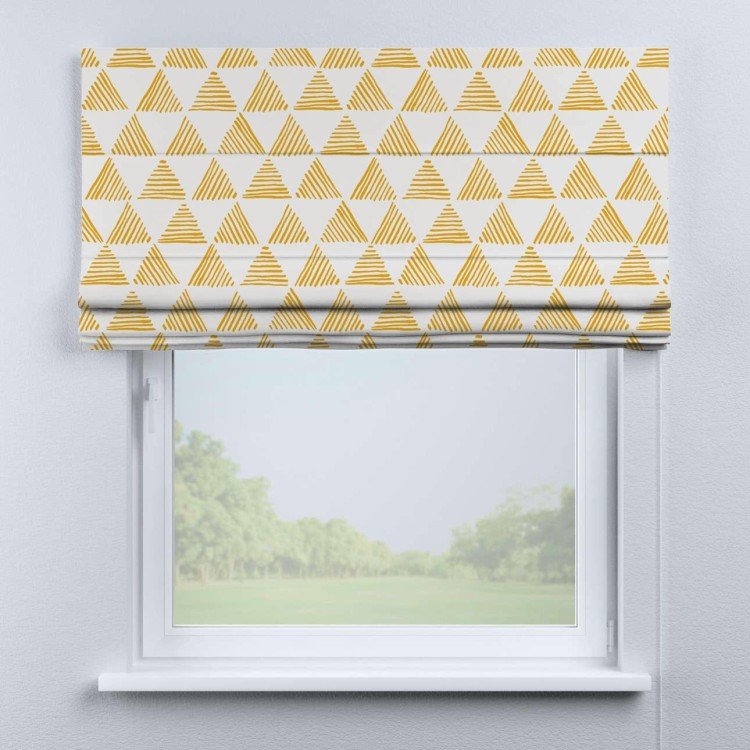 Римская штора «Кортин» для проема «Желтые треугольники»